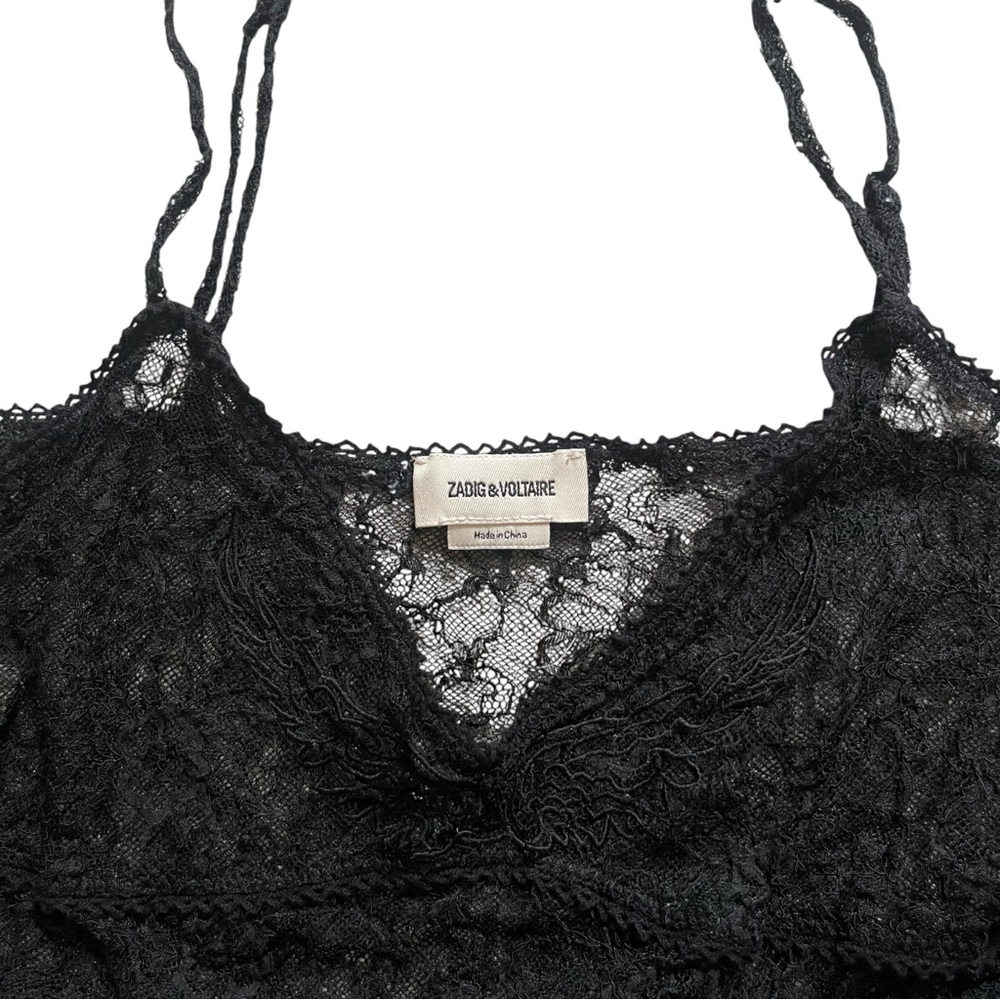 black lace camisole